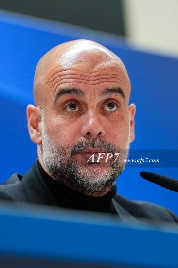 FOOTBALL - CHAMPIONS LEAGUE - PEP GUARDIOLA OF MANCHESTER CITY PRESS CONFERENCE