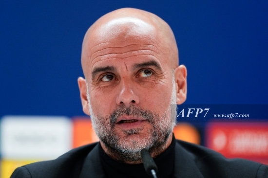 FOOTBALL - CHAMPIONS LEAGUE - PEP GUARDIOLA OF MANCHESTER CITY PRESS CONFERENCE